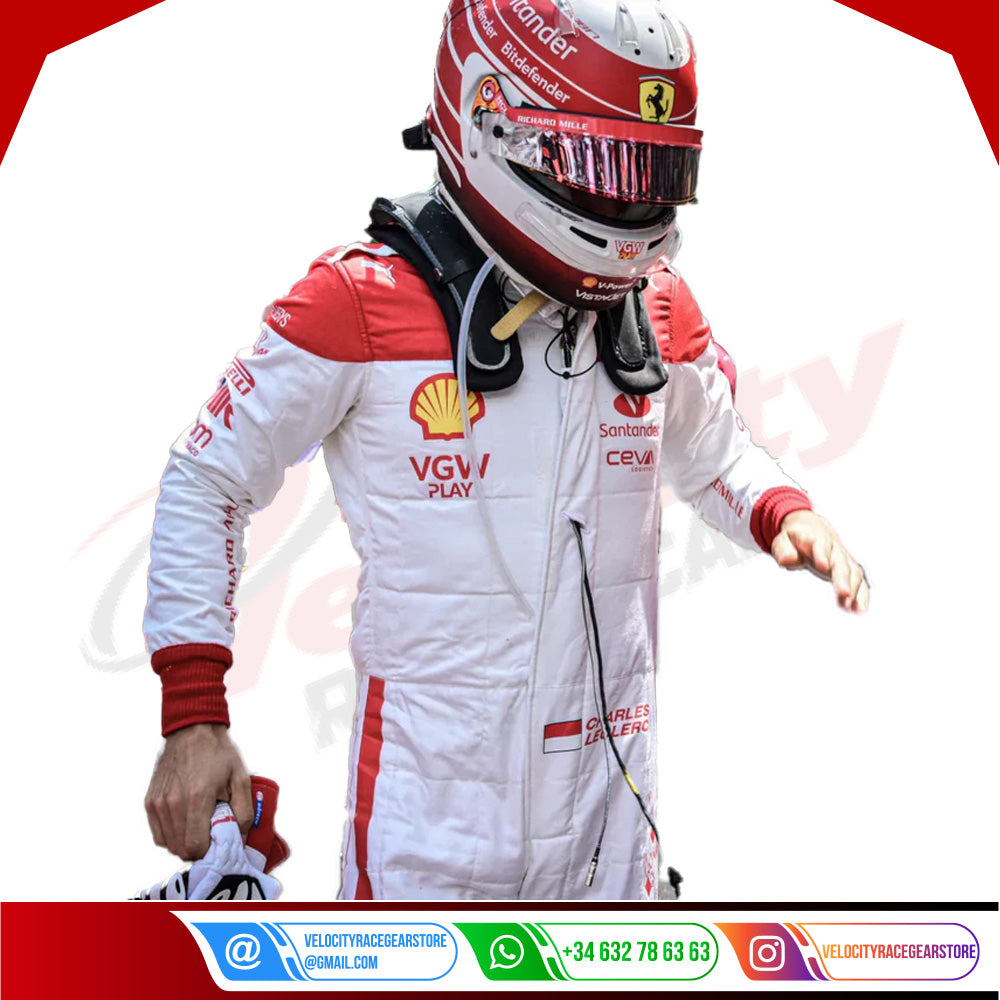 Charles Leclerc Ferrari 2023 F1 Race Suit - Monaco GP - Velocity Racegear-Charles Leclerc Ferrari 2023 F1 Race Suit - Monaco GP - Velocity Racegear-F1 Racing Suit