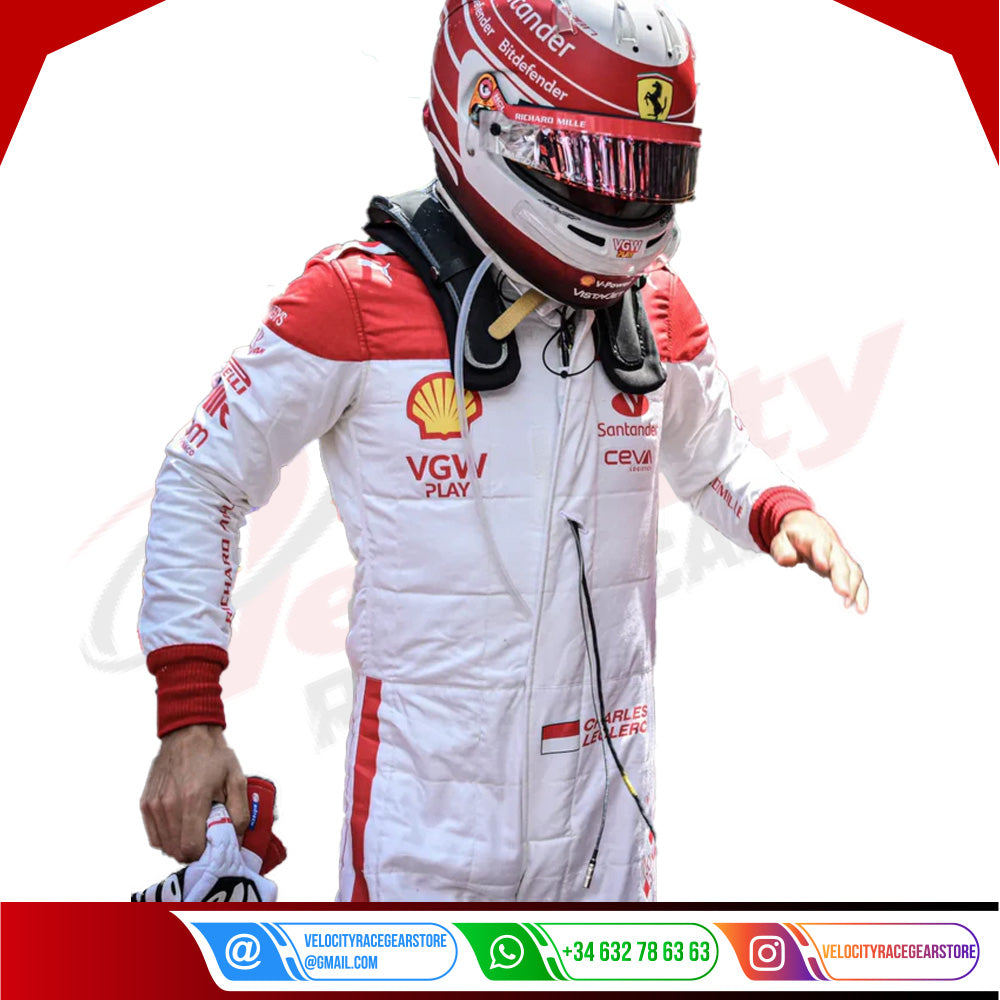 Charles Leclerc Ferrari 2023 F1 Race Suit  - Monaco GP - Velocity Racegear-Charles Leclerc Ferrari 2023 F1 Race Suit KIDS - Monaco GP - Velocity Racegear-F1 Racing Suit