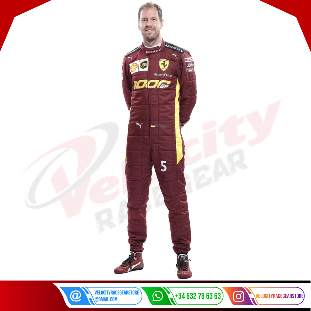 Charles Leclerc Sebastian Vettel 2020 F1 Replica Race Suit - Scuderia Ferrari 1000s - Velocity Racegear-Charles Leclerc Sebastian Vettel 2020 F1 Replica Race Suit - Scuderia Ferrari 1000s - Velocity Racegear-F1 Racing Suit