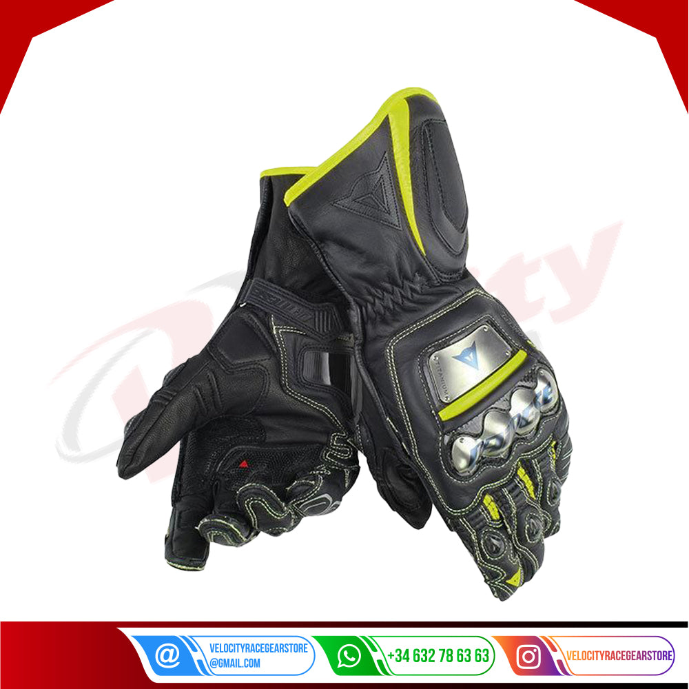DAG 014 Metal D1 BlackYellow Motorcycle Gloves - Velocity Racegear-null