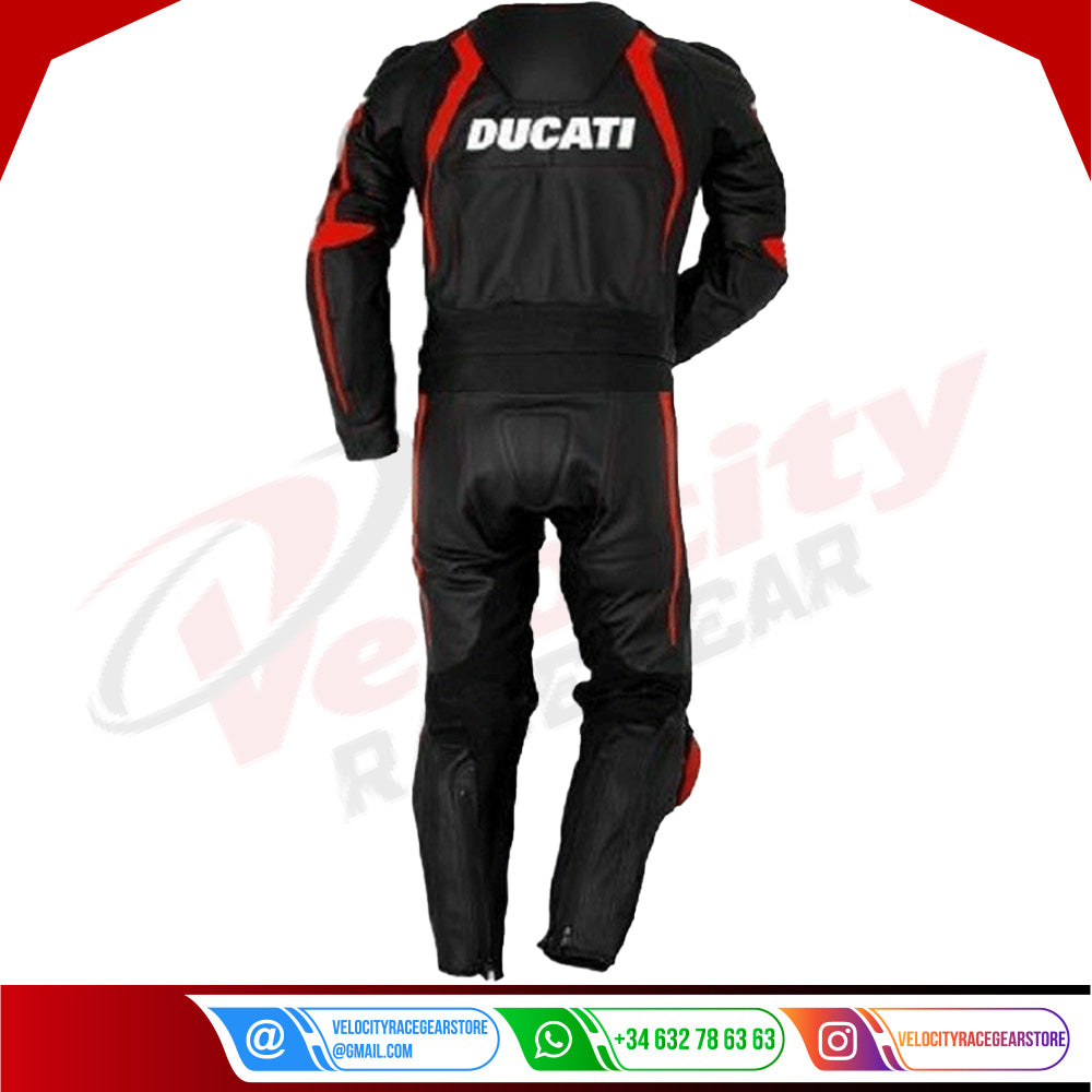 Ducati Black Motorbike Leather Suit - Velocity Racegear-null