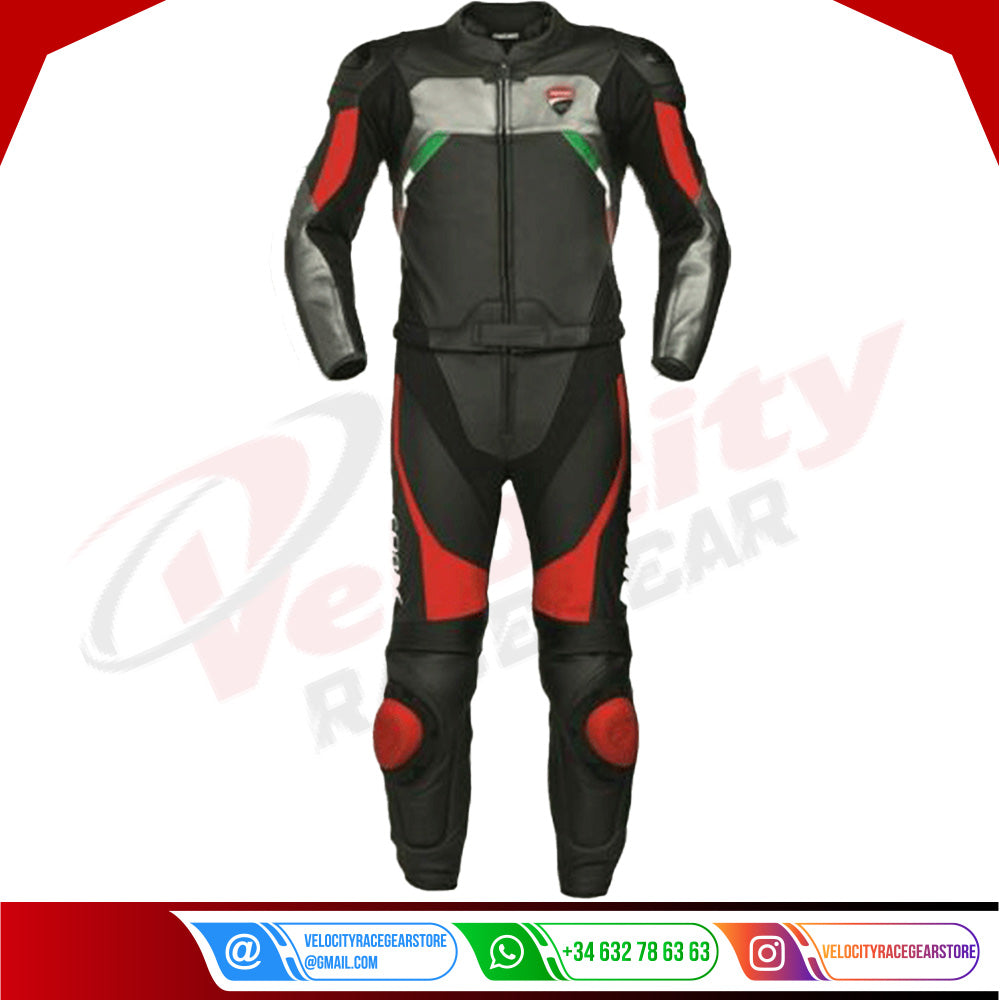 Ducati Black Motorcycle Race Leather Suit - Velocity Racegear-null