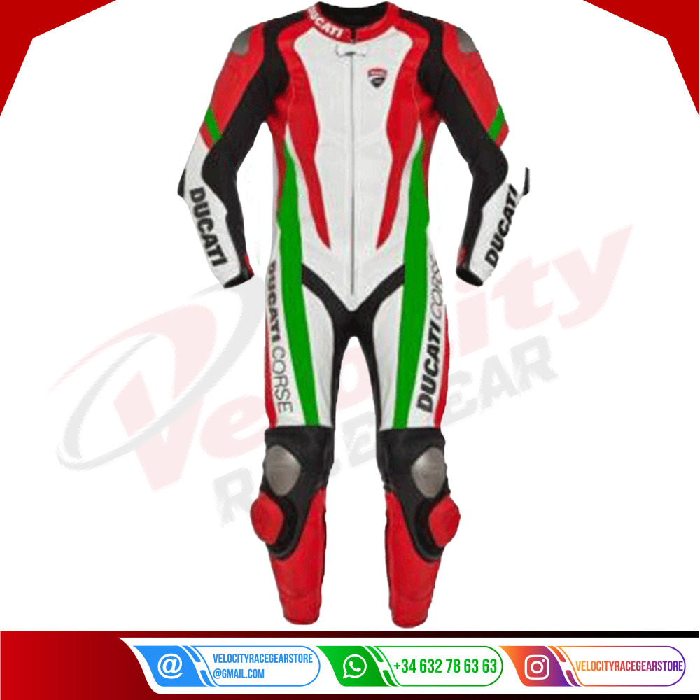 Ducati Motorbike Rider Leather Suit - Velocity Racegear-null