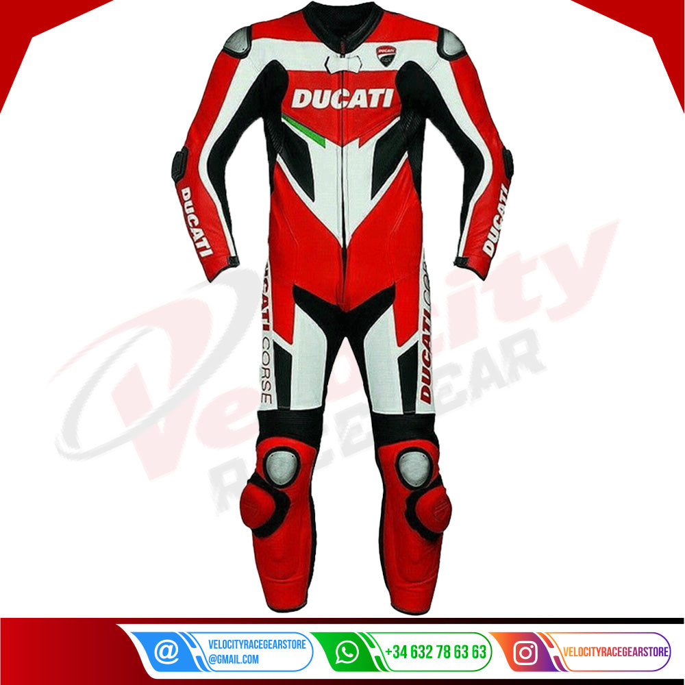 Ducati Motorcycle Rider Leather Suit - Velocity Racegear-null