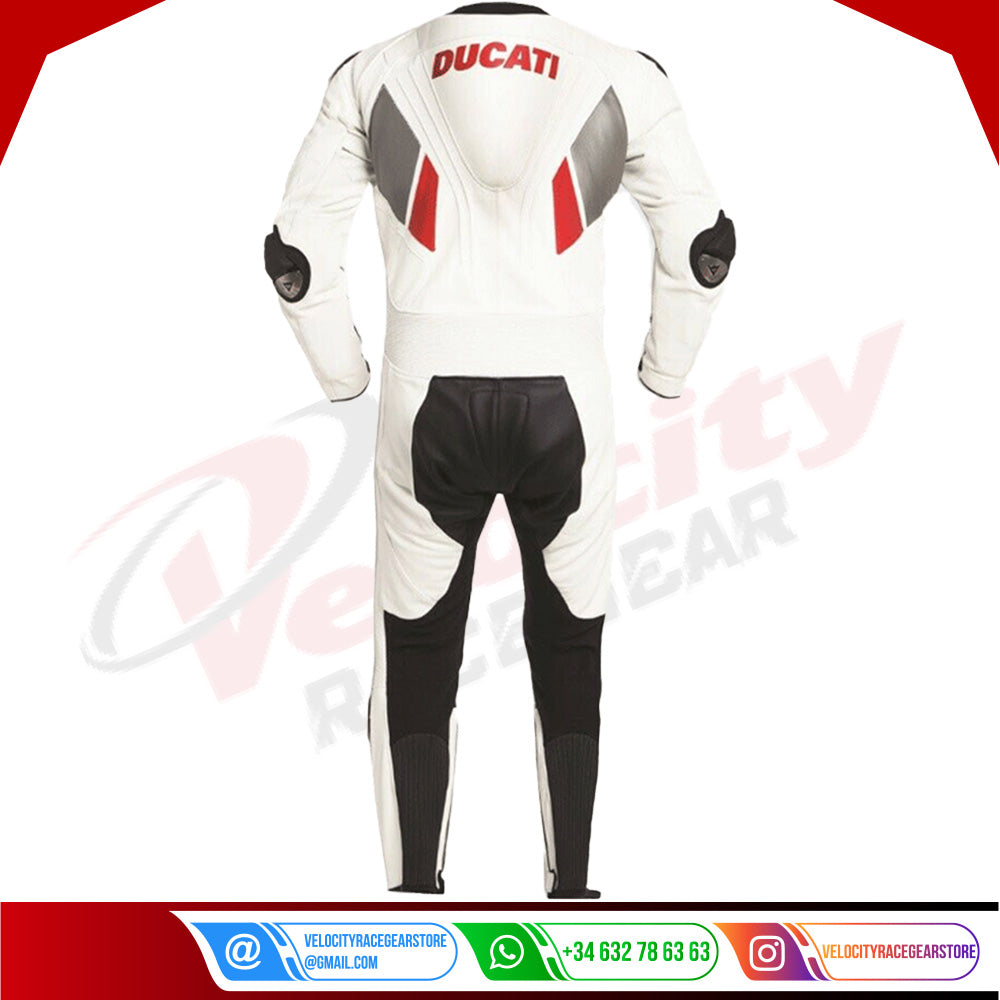 Ducati White Leather Race Suit - Velocity Racegear-null