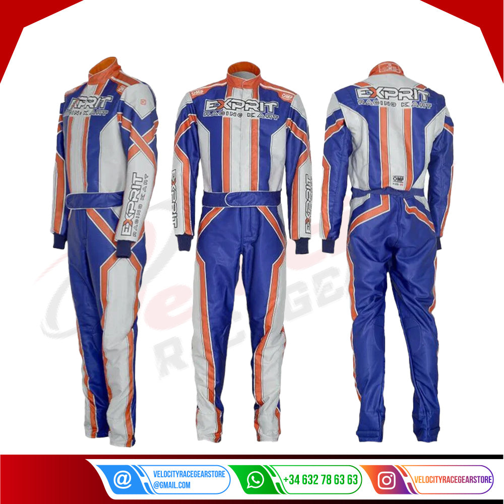 EXPRIT OMP SUBLIMATION PRINTED GO KART RACE SUIT - Velocity Racegear-EXPRIT OMP SUBLIMATION PRINTED GO KART RACE SUIT - Velocity Racegear-Kart Racing Suit