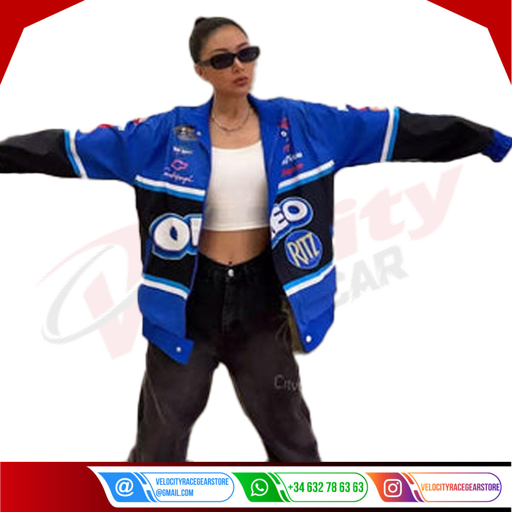 F1 Biker Racing Streetwear Embroidered Bomber Jacket - Velocity Racegear-F1 Biker Racing Streetwear Embroidered Bomber Jacket - Velocity Racegear-F1 jacket