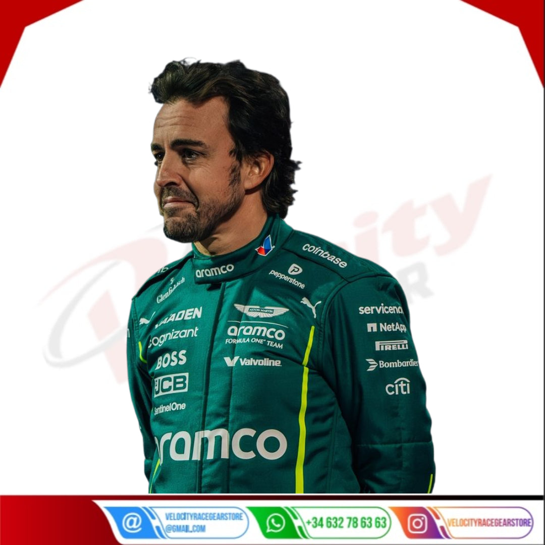 Fernando Alonso 2025 Aston Martin Aramco F1 Team Racing Suit - Velocity Racegear-Sebastian Vettel Aston Martin F1 drivers 2021 Race Suit - Velocity Racegear-F1 Racing Suit
