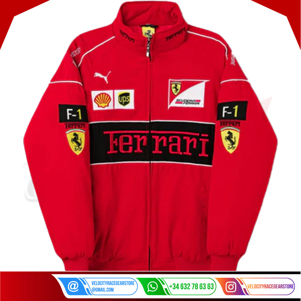 Ferrari F1 Vintage Red Jacket - Velocity Racegear-Ferrari F1 Vintage Red Jacket - Velocity Racegear-F1 jacket