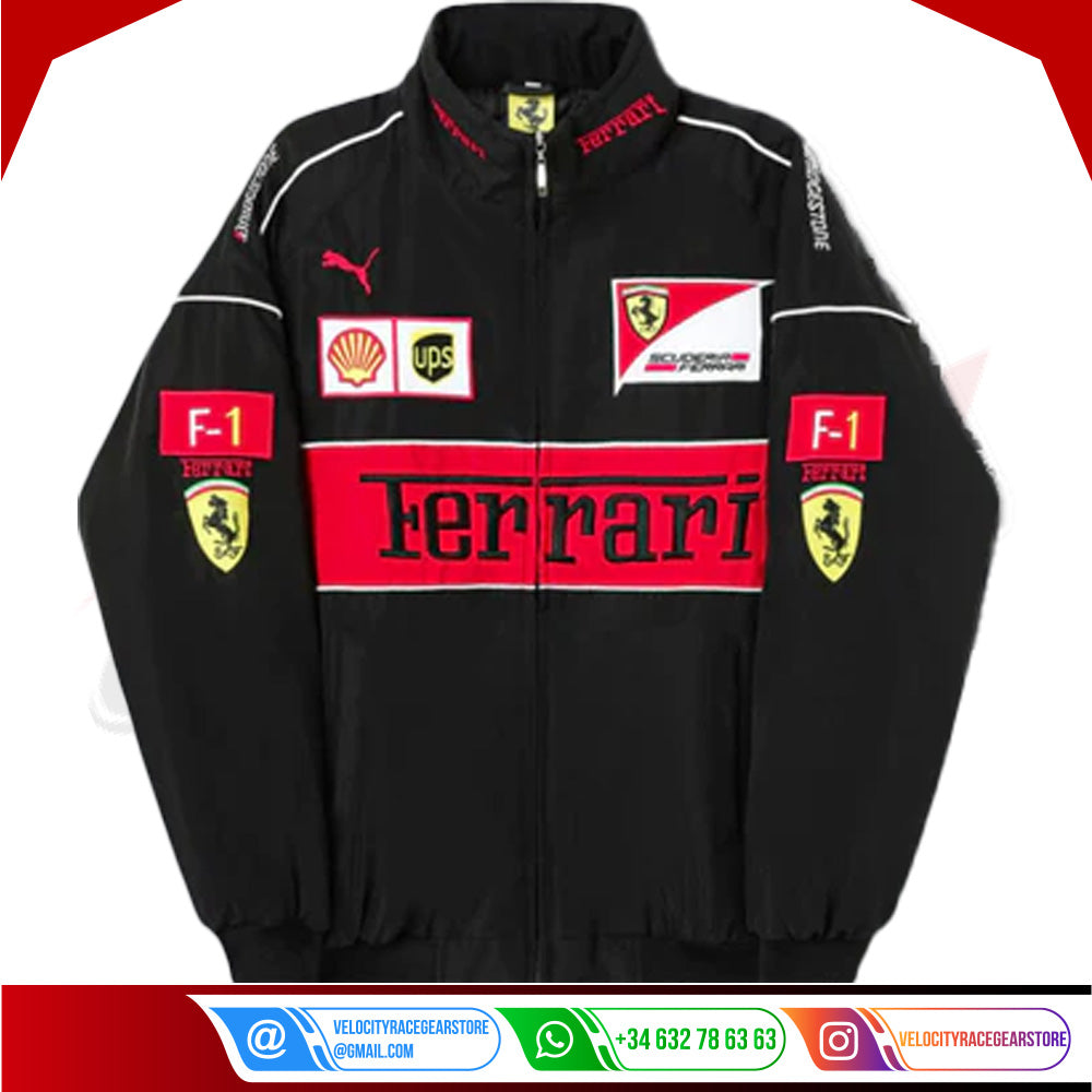 Ferrari F1 Vintage black Jacket - Velocity Racegear-Ferrari F1 Vintage black Jacket - Velocity Racegear-F1 jacket