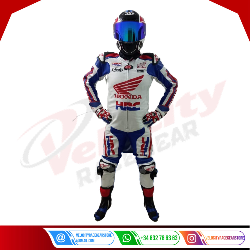 HRC MOTORCYCLE MOTORBIKE LEATHER RACING SUIT - Velocity Racegear-null