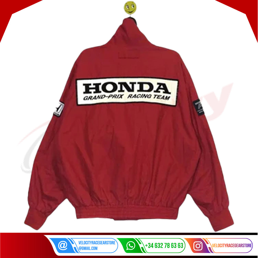 Honda Grand-Prix Vintage Racing Embroidered F1 Team Jacket - Velocity Racegear-Honda Grand-Prix Vintage Racing Embroidered F1 Team Jacket - Velocity Racegear-F1 jacket