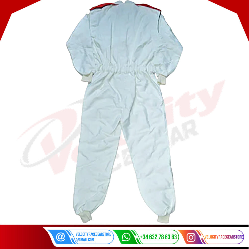 Juan Manuel Fangio SIGNED VINTAGE FERRARI F1 REPLICA Race SUIT - Velocity Racegear-Juan Manuel Fangio SIGNED VINTAGE FERRARI F1 REPLICA Race SUIT - Velocity Racegear-F1 Racing Suit