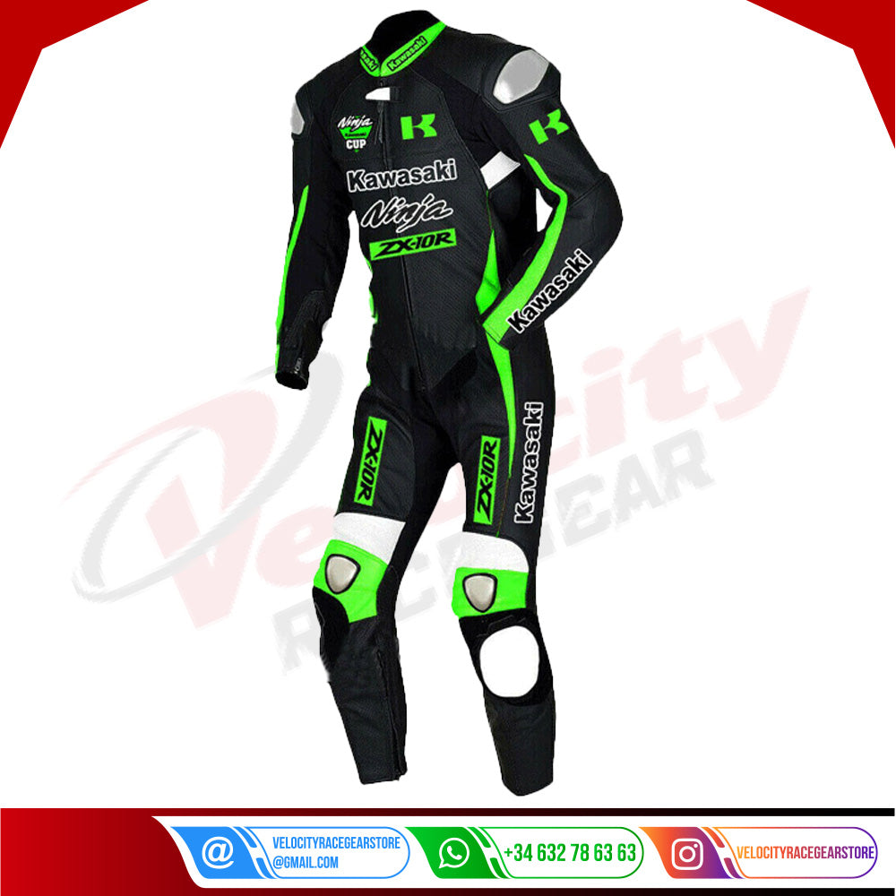 Kawasaki Ninja Motorbike Leather Suit - Velocity Racegear-null