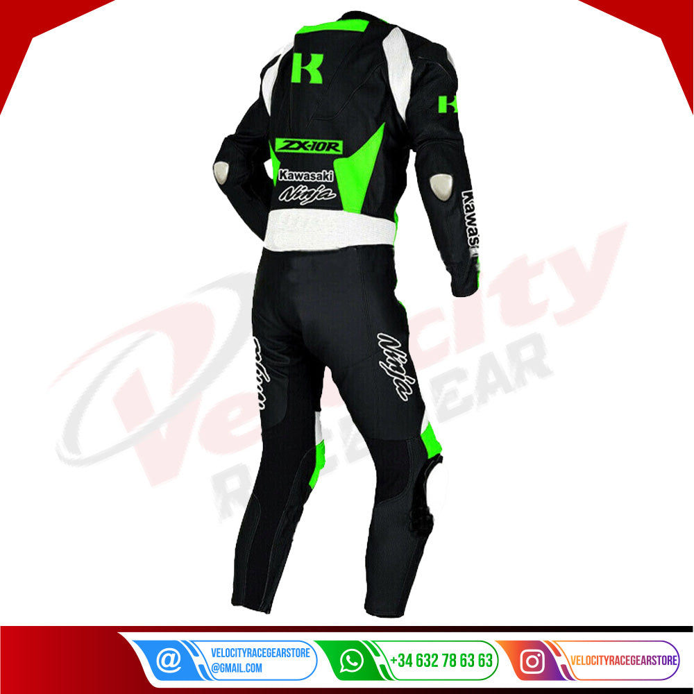 Kawasaki Ninja Motorbike Leather Suit - Velocity Racegear-null
