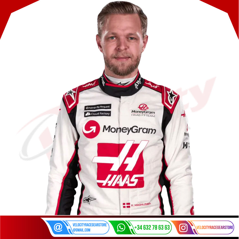 Kevin Magnussen Race Suit F1 Haas Team 2023 - Velocity Racegear-Kevin Magnussen Race Suit F1 Haas Team 2023 - Velocity Racegear-F1 Racing Suit