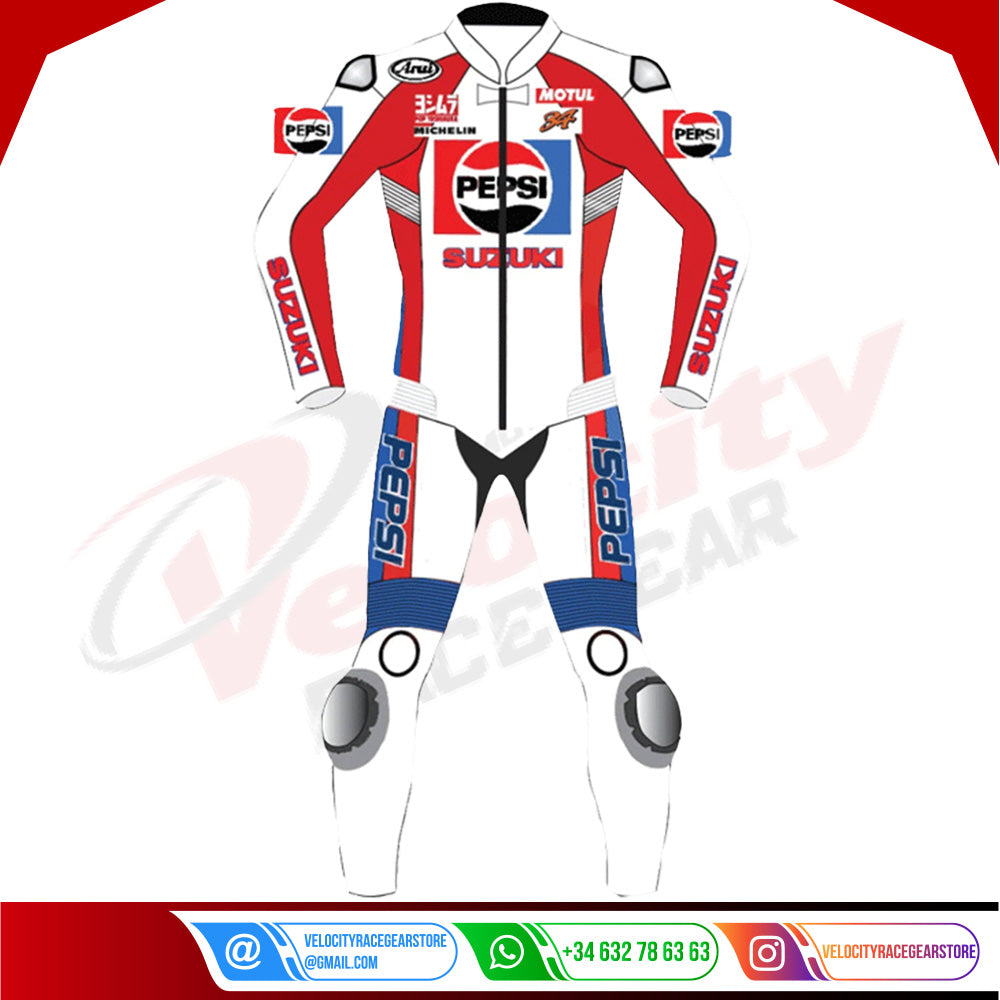 Kevin Schwantz Pepsi Suzuki Race Leather Suit - Velocity Racegear-null