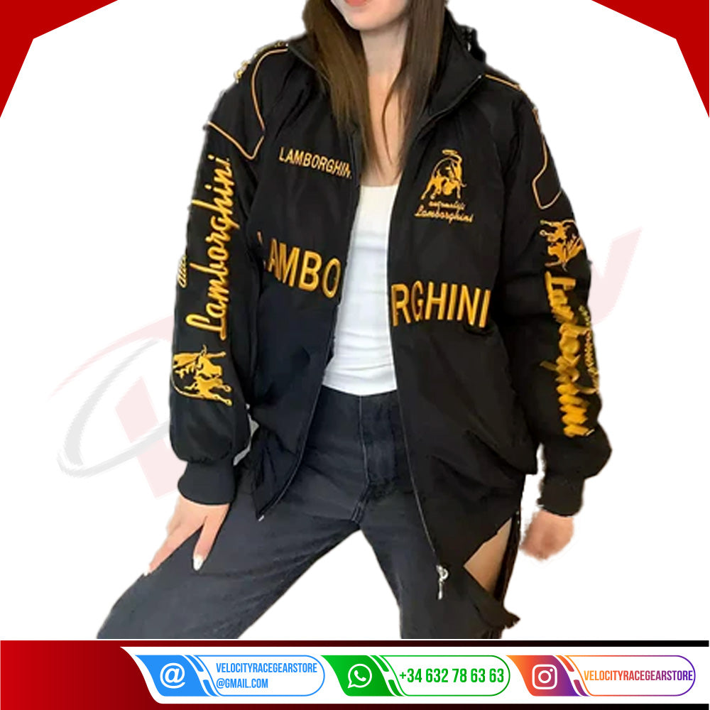 Lamborghini F1 Vintage Style Embroidery Racing Jacket - Velocity Racegear-Lamborghini F1 Vintage Style Embroidery Racing Jacket - Velocity Racegear-F1 jacket
