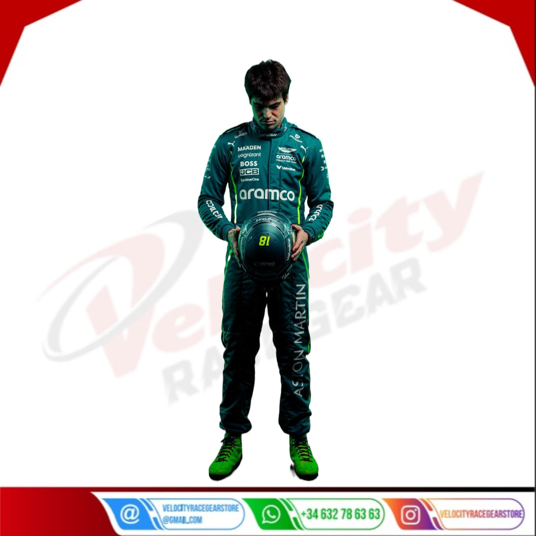 Lance Stroll 2025 Aston Martin Aramco Formula One Team race Suit - Velocity Racegear-Sebastian Vettel Aston Martin F1 drivers 2021 Race Suit - Velocity Racegear-F1 Racing Suit