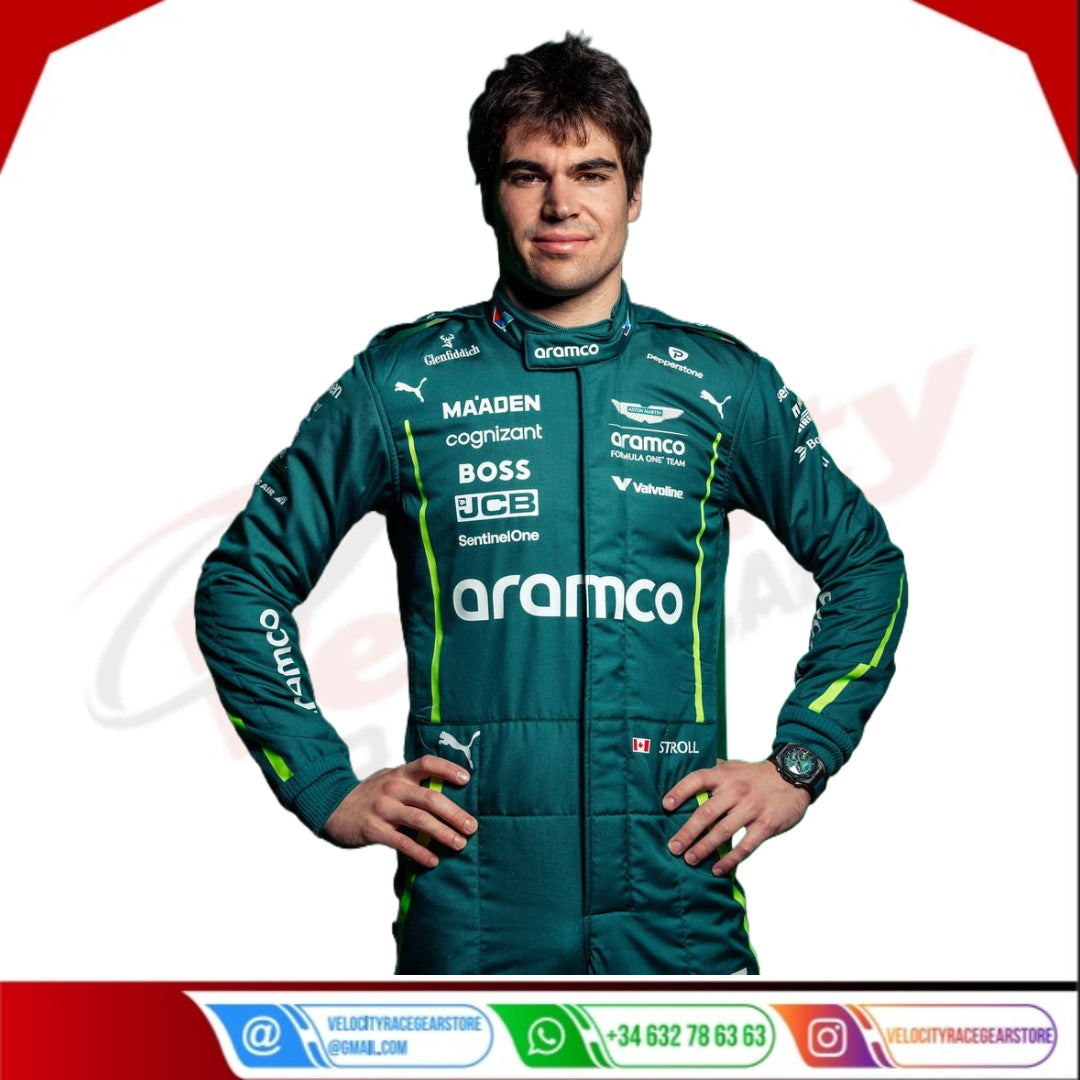 Lance Stroll 2025 Aston Martin Aramco Formula One Team race Suit - Velocity Racegear-Sebastian Vettel Aston Martin F1 drivers 2021 Race Suit - Velocity Racegear-F1 Racing Suit