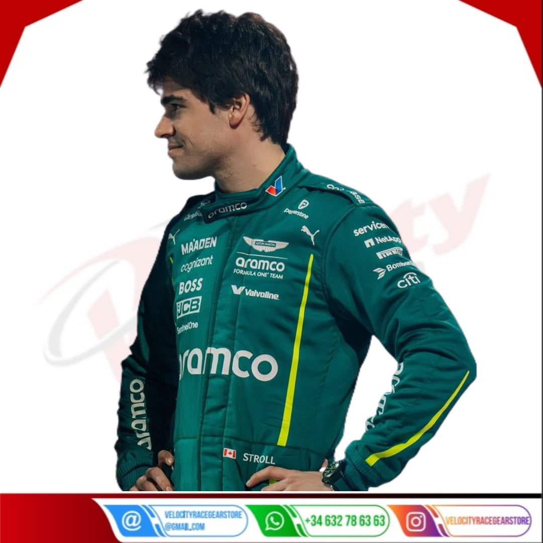 Lance Stroll 2025 Aston Martin Aramco Formula One Team race Suit - Velocity Racegear-Sebastian Vettel Aston Martin F1 drivers 2021 Race Suit - Velocity Racegear-F1 Racing Suit