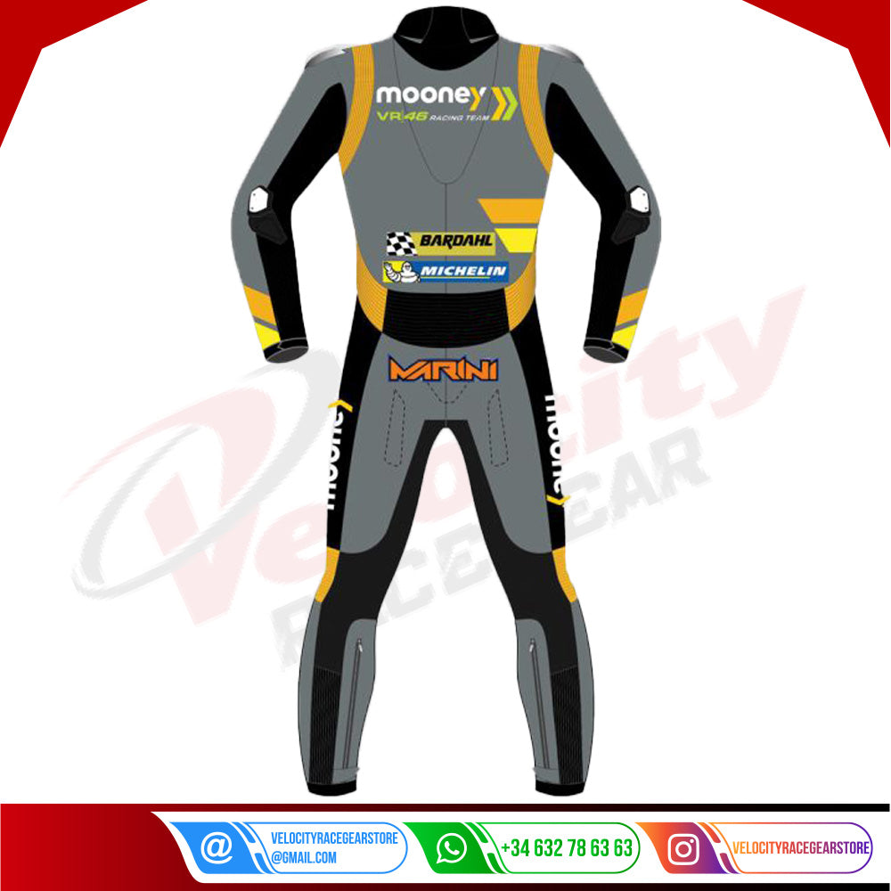 Luca Marini MotoGP 2022 Mooney VR46 Racing Leather Suit - Velocity Racegear-null