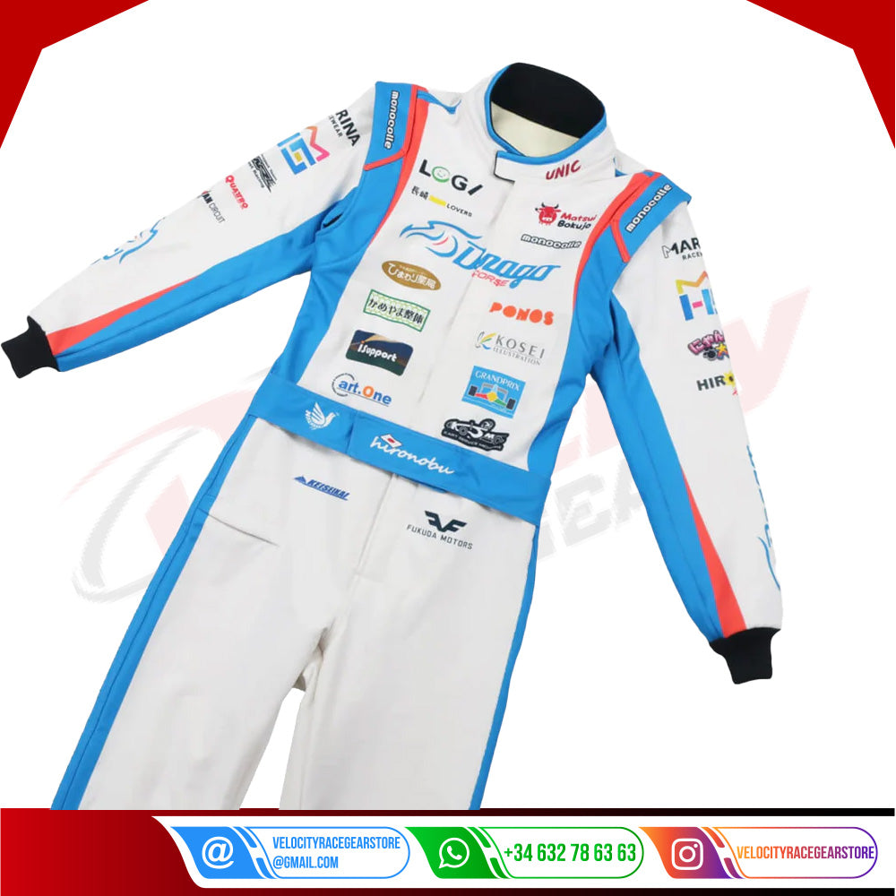 Marina Custom FIA Unic Hlronobu Shimizu Racing Suits - Velocity Racegear-Marina Custom FIA Unic Hlronobu Shimizu Racing Suits - Velocity Racegear-Kart Racing Suit