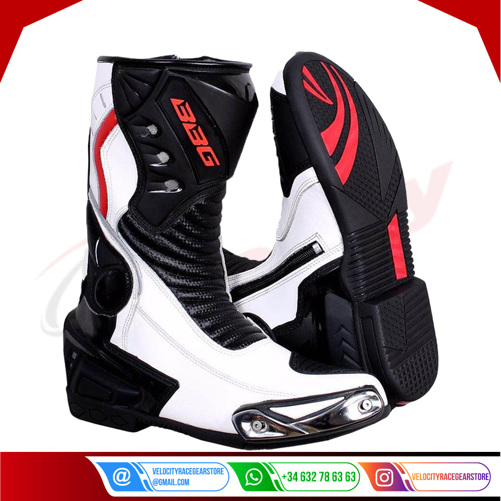 Men Leather Bike Racing Boot - Velocity Racegear-null