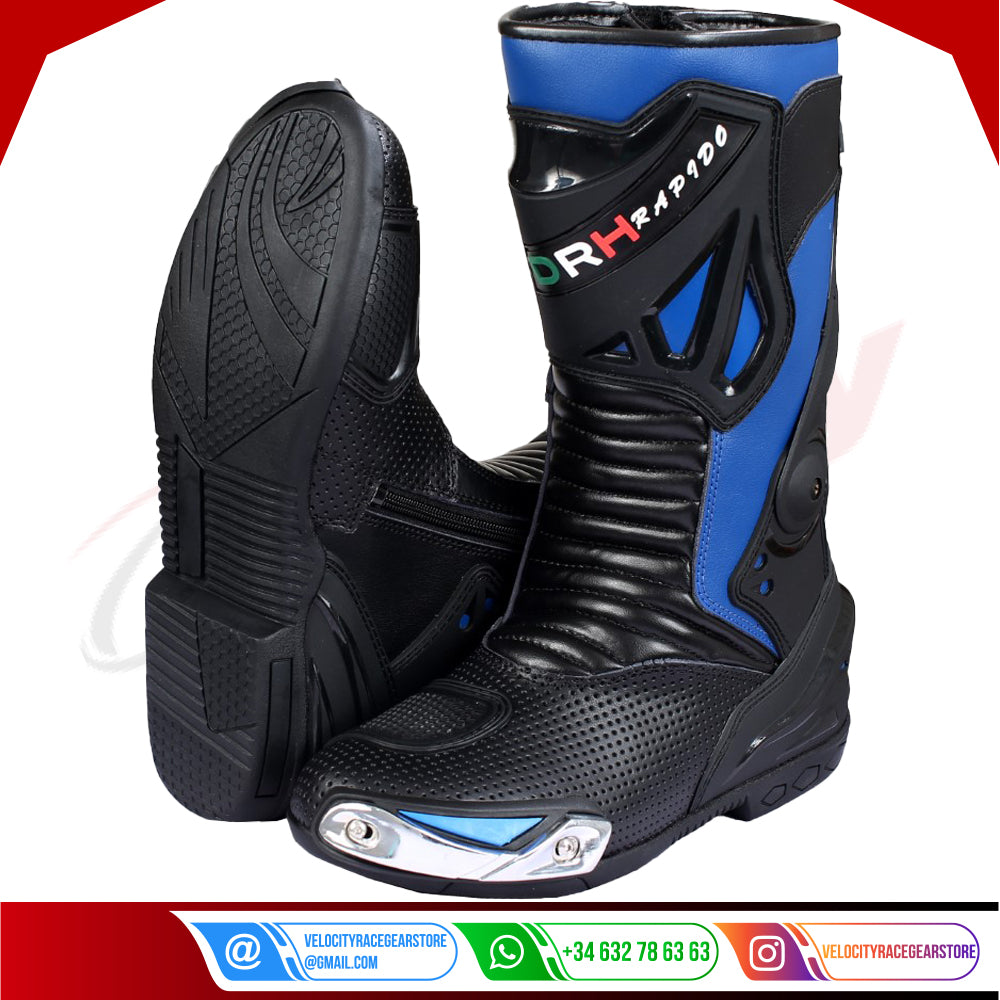 Mens Leather Motorbike Motorcycle Racing Sports Shoes Boots MN-018 - Velocity Racegear-null