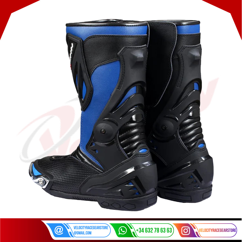 Mens Leather Motorbike Motorcycle Racing Sports Shoes Boots MN-018 - Velocity Racegear-null
