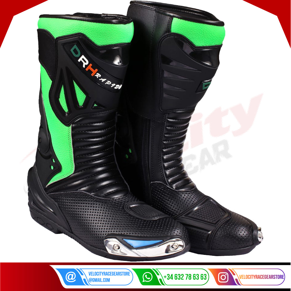 Mens Motorbike Motorcycle Racing Leather Sport Shoes Boots - Velocity Racegear-null