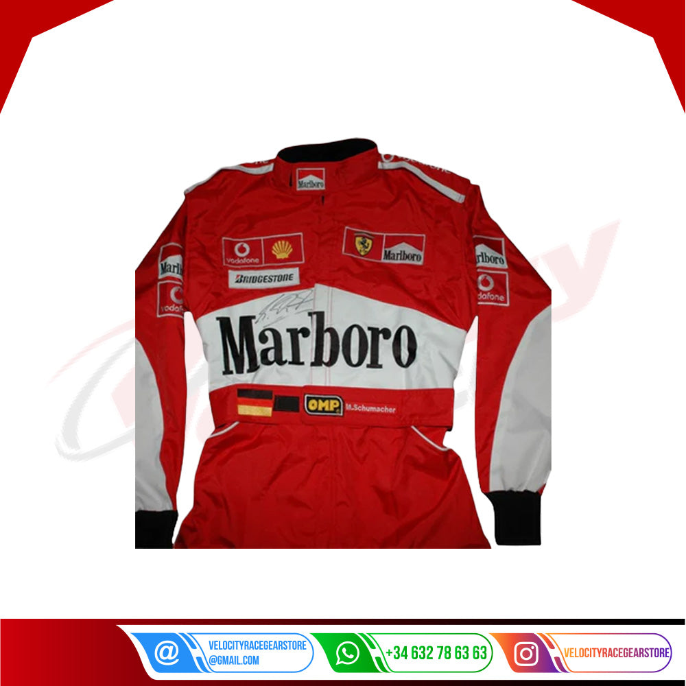Michael Schumacher SIGNED Ferrari 2004 F1 REPLICA Race SUIT - Velocity Racegear-Michael Schumacher SIGNED Ferrari 2004 F1 REPLICA Race SUIT - Velocity Racegear-F1 Racing Suit