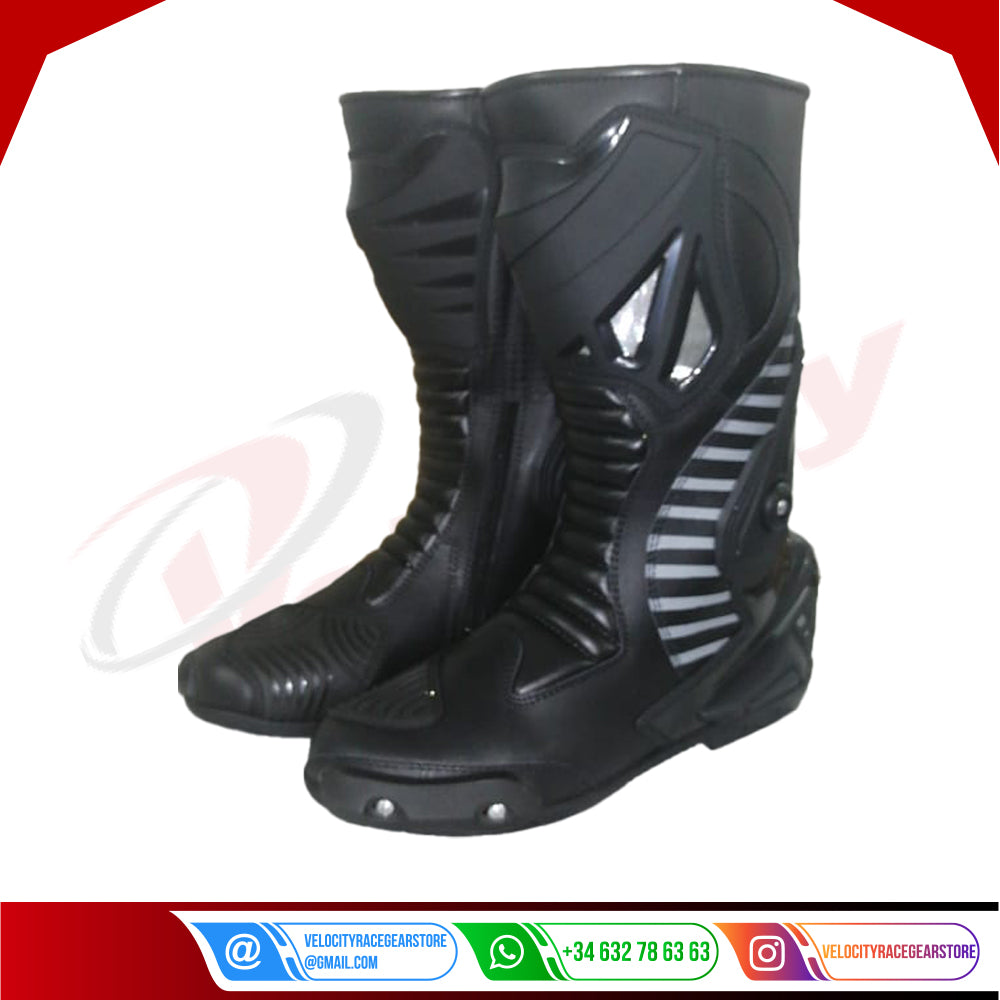 Motorbike Motorcycle Men Leather Racing Sports Shoes Boots - Velocity Racegear-null