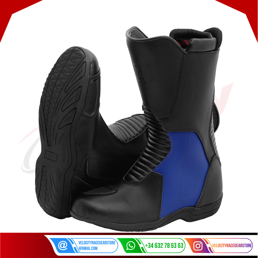 Motorbike Motorcycle Touring Leather Shoes Boots Adventure Touring Shoes - Velocity Racegear-null