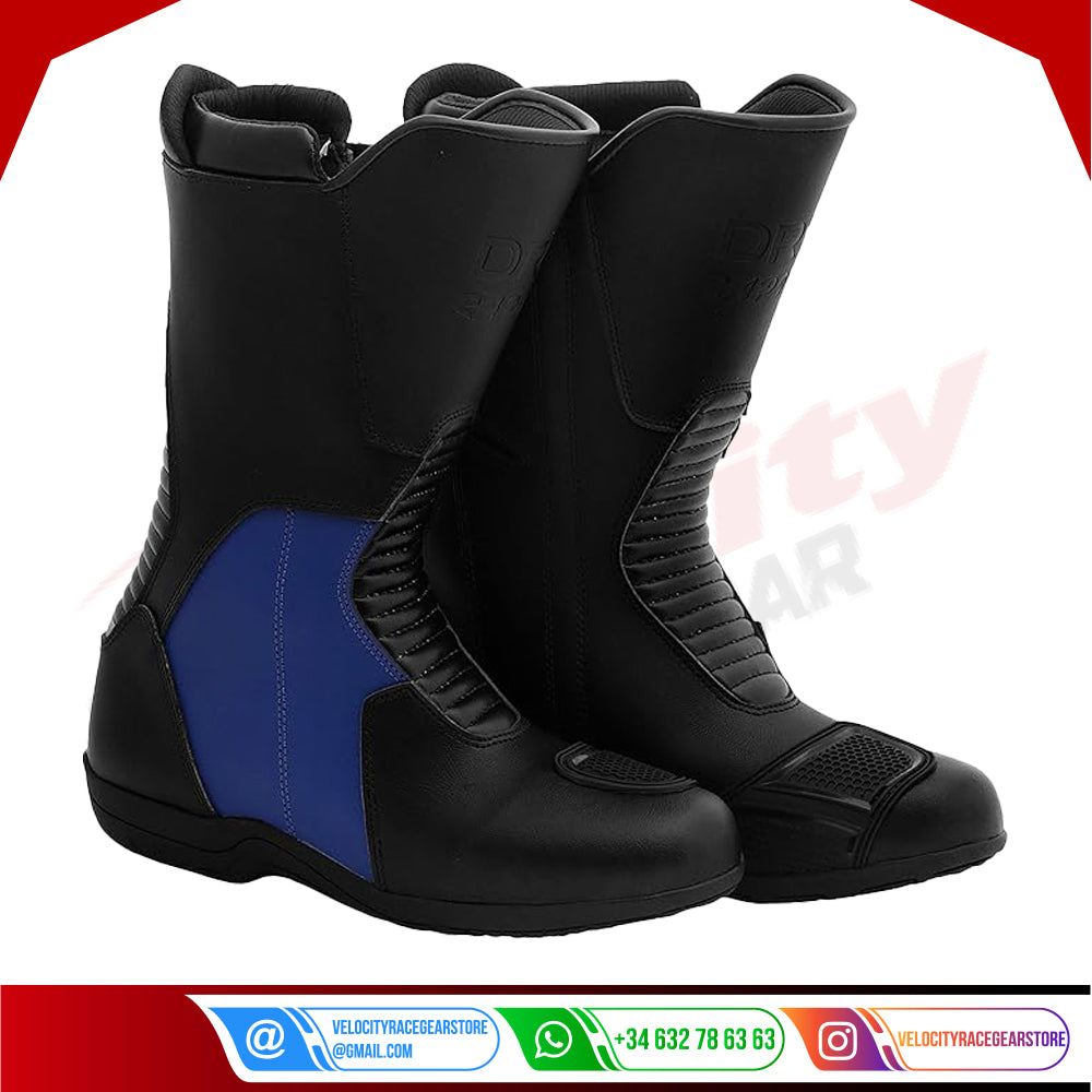 Motorbike Motorcycle Touring Leather Shoes Boots Adventure Touring Shoes - Velocity Racegear-null