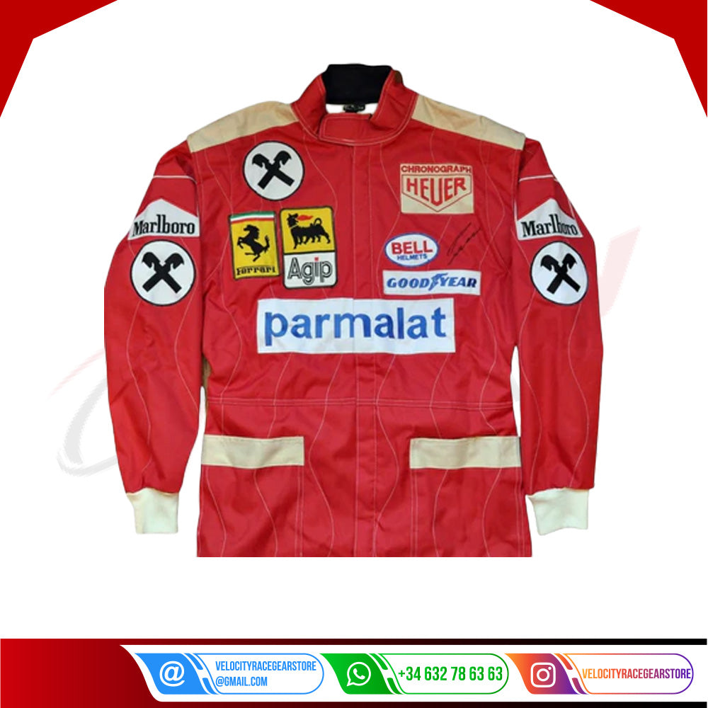 NIKI LAUDA SIGNED FERRARI 1977 F1 REPLICA Race SUIT - Velocity Racegear-NIKI LAUDA SIGNED FERRARI 1977 F1 REPLICA Race SUIT - Velocity Racegear-F1 Racing Suit