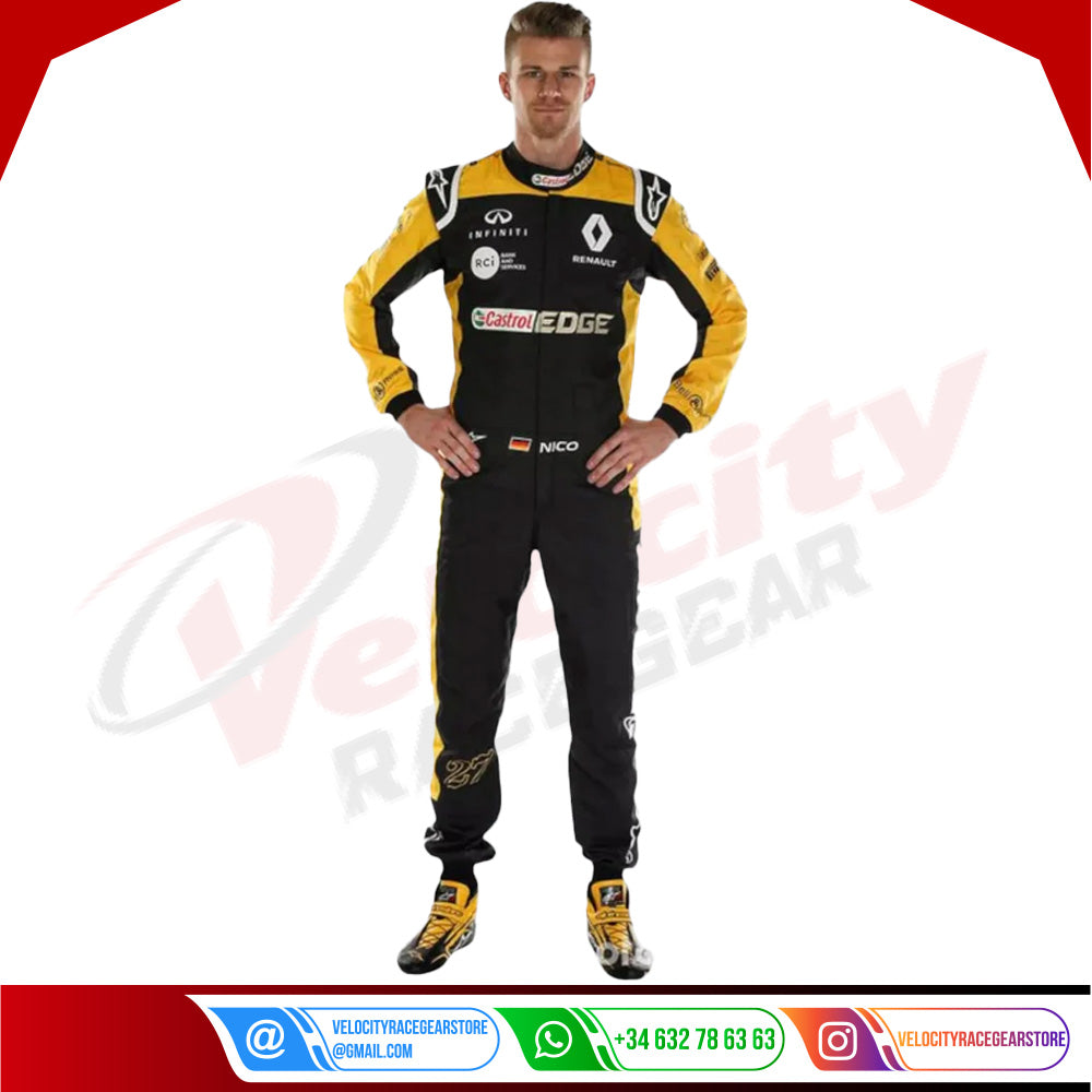 Nico Hulkenberg 2018 Renault F1 Team Race Suit - Velocity Racegear-Nico Hulkenberg 2018 Renault F1 Team Race Suit - Velocity Racegear-F1 Racing Suits