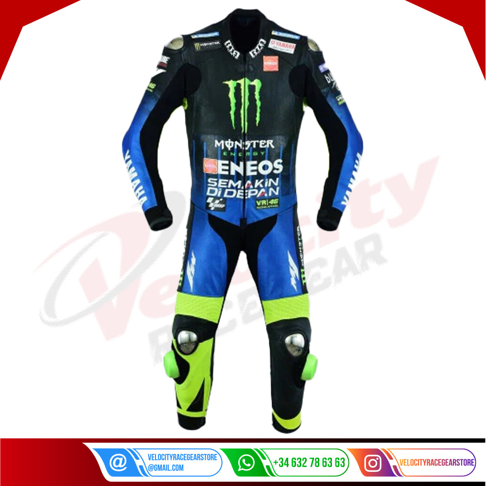 Valentino Rossi Monster Cowhide Motorcyle MotoGP Racing Suit - Velocity Racegear-null