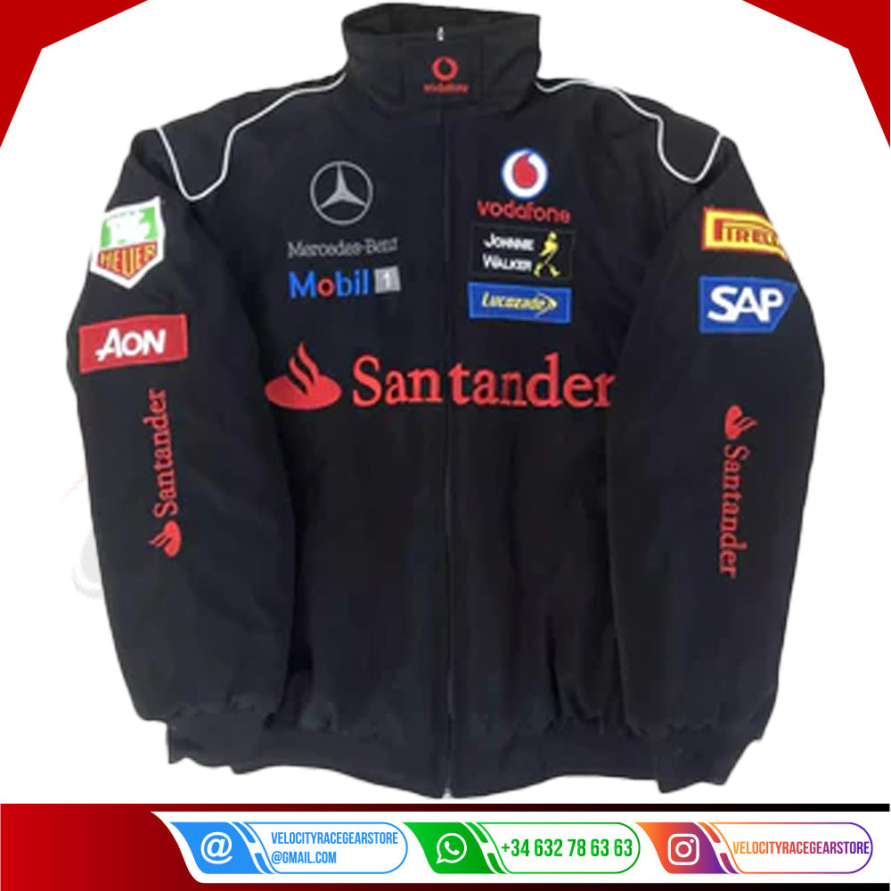 Vintage Edition Black Mercedes F1 Jacket - Velocity Racegear-Vintage Edition Black Mercedes F1 Jacket - Velocity Racegear-F1 jacket