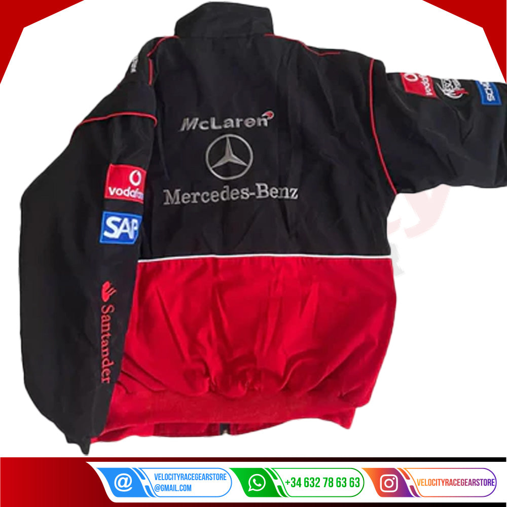 Vintage Mercedes AMG F1 Racing Bomber Jacket - Velocity Racegear-Vintage Mercedes AMG F1 Racing Bomber Jacket - Velocity Racegear-F1 jacket