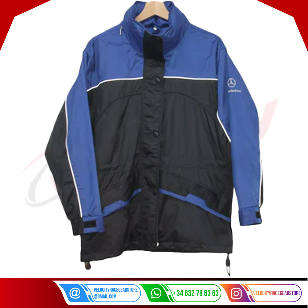 Vintage Mercedes Benz F1 Waterproof Hooded Jacket - Velocity Racegear-Vintage Mercedes Benz F1 Waterproof Hooded Jacket - Velocity Racegear-F1 jacket