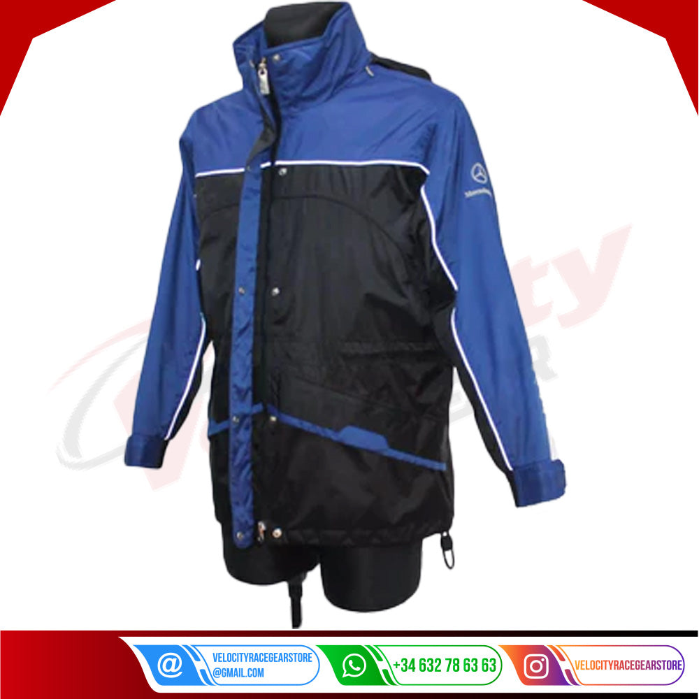 Vintage Mercedes Benz F1 Waterproof Hooded Jacket - Velocity Racegear-Vintage Mercedes Benz F1 Waterproof Hooded Jacket - Velocity Racegear-F1 jacket