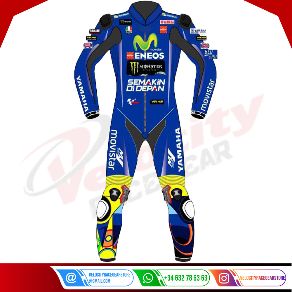 Yamaha Valentino Rossi 2017 Model Leather Suit Blue - Velocity Racegear-null