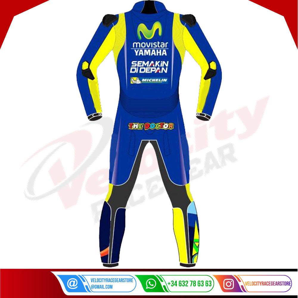 Yamaha Valentino Rossi 2017 Model Leather Suit Blue - Velocity Racegear-null